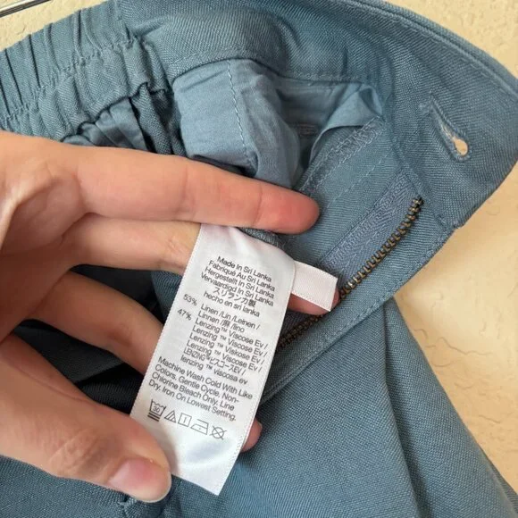 Madewell The Linen-Blend Tailored Tapered Pant in Ocean - Picture 9 of 11